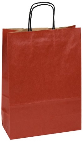 červená papírová taška střední